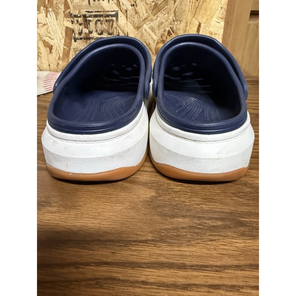 Crocs Crocband Clogs M6 W8 Navy Blue White Gum Sole Slip On Comfort Shoes - Picture 6 of 8